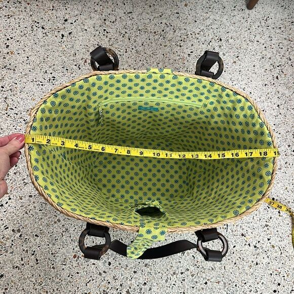 Vera Bradley rattan raffia beach pool bag peacock teal new - Picture 6 of 7